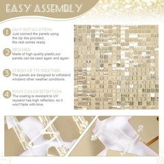 House Backdrop Light Gold Shimmer Wall Disco Backdrop 6ftx4ft for Wedding