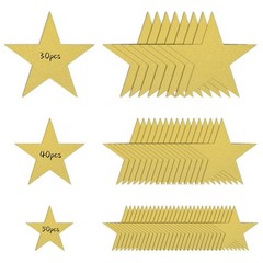 120PCS Glitter Gold Five Star Cutouts Paper