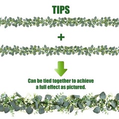 Sggvecsy 6 Pack Artificial Eucalyptus Garland Leaves 6PCS, Green