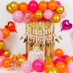 Pink Orange Party Decorations,Birthday Decorations with Hot Pink Orange Gold Bal