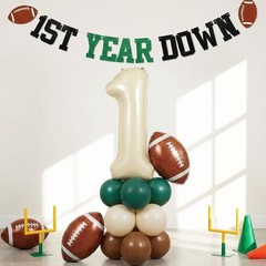 First Football Decorations with Number 1 Balloon 1st Year Down Banner First Y…