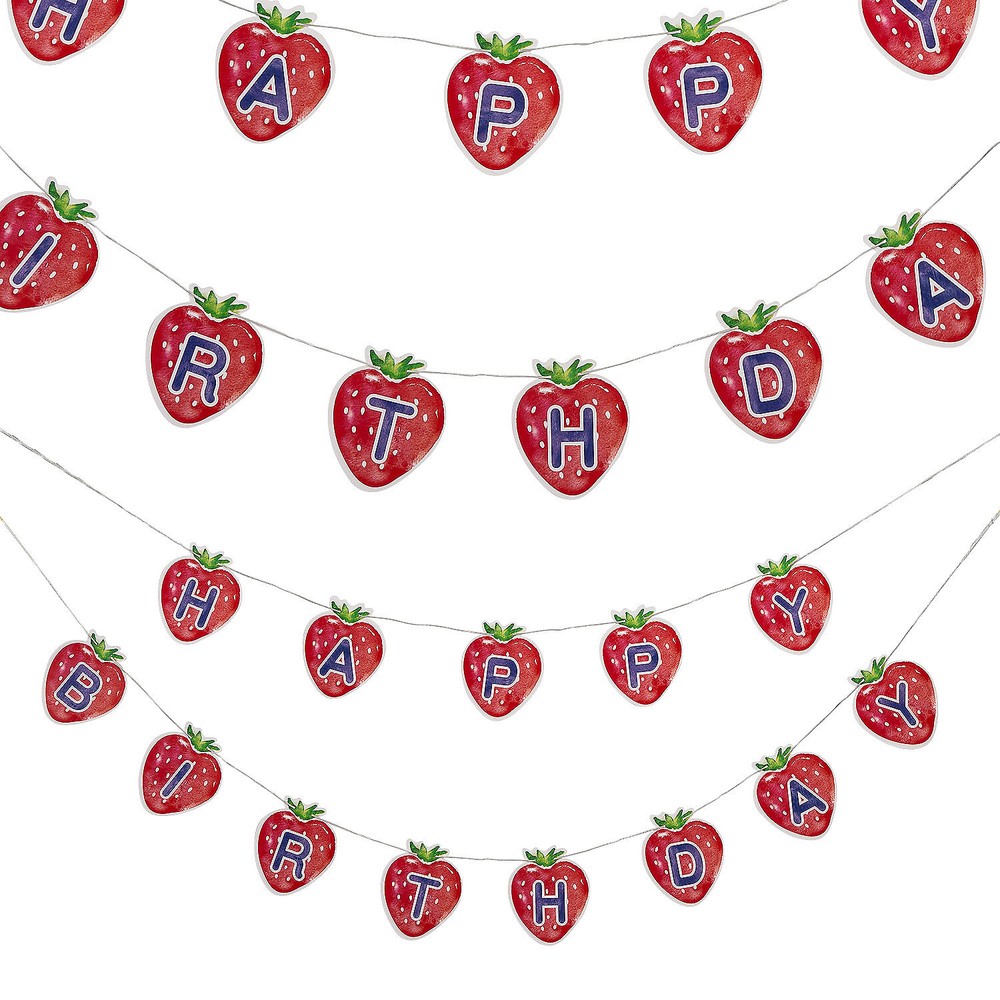 Fun Express Strawberry Happy Birthday Banner