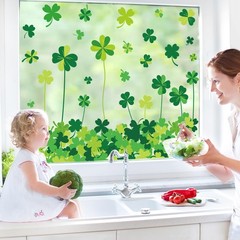 6 Sheets St. Patrick’ s Day Window Clings Window Decal Green Shamrock Clover Reu