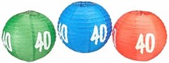 «Beistle 3-Pack «»40″» Paper Lanterns, 9-1/2-Inch», blue/green/red/white (54571-