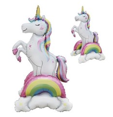 2pcs Giant -Standing Unicorn Balloons 3D Magical Rainbow Cloud Unicorn Foil B…