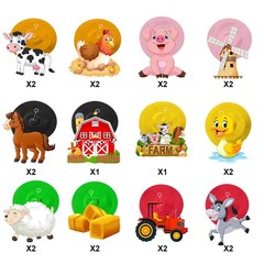 30 Farm Animal Hanging Decorations – Barnyard Party Supplies, Swirls & Cutouts