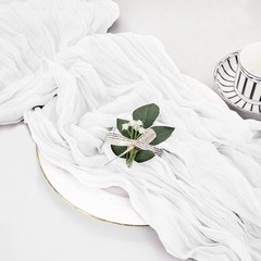 Cheesecloth Table Runner – 10ft Boho Gauze , Bridal Shower Decorations, Wedding