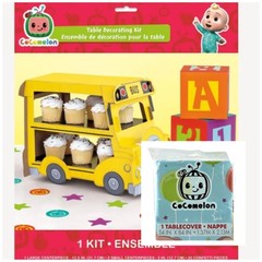 Cocomelon Paper Table Decorating Kit, 23pc Set + Tablecover 54″x84″ – Lot of 2