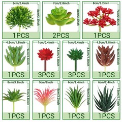 QUOZUO Artificial Succulents Plants, 16pcs Fake 1.8-5.1 inches, Colorful