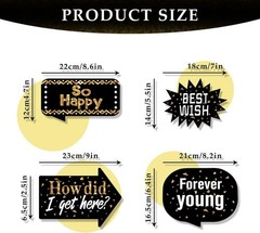 Delightful 24-Piece Photo Booth Props Set in White and Gold for Memorable Events