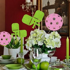Glitter Pickleball Centerpiece Sticks 12 PCS Theme Party Table Decoration
