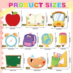 60 PCS Back To School Cutouts Bus Pencil Paper Classroom Bulletin Board Decor