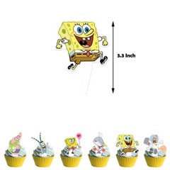 SpongeBob SquarePants Birthday Party Supplies Set，Balloons Banner Cake Toppers