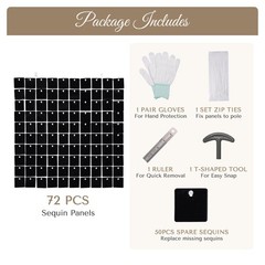 8.5×10 FT Shimmer Wall Backdrop with Stand 72 Pcs Panels Decor for Wedding Party