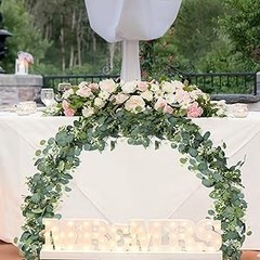 2 PCS Artificial Eucalyptus Garland 5.9FT Faux Silver Dollar Greenery Garland