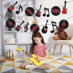 Music Themed Party Decorations Banner Guitar Birthday Decorations Music Notes Ga