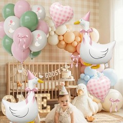 One Silly Goose Birthday Decorations Girl – Goose Balloons with Pink Printed …