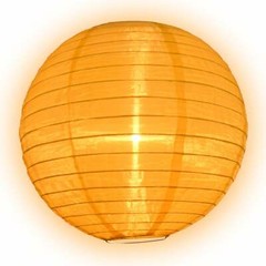 Black, White and Gold Yellow Celebration Party Even Ribbing Ribbed Nylon Lantern