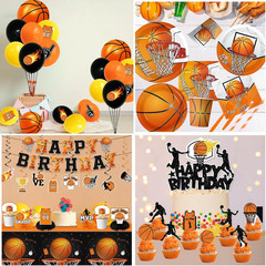 Basketball Party Decorations,206Pcs Basketball Birthday Decorations Include Plat