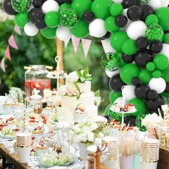 Green Black White Balloon Garland Arch Kit – Green Black White Balloons Green…