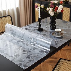 OstepDecor Floral Table Protector 16 x 60 Inch 1.5mm Plastic Waterproof Desk Cov