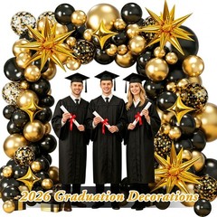 Black and Gold Balloon Arch Kit, 126PCS Black and Gold Party Decorations for …