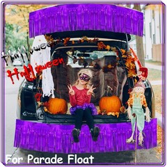 4 Pack 10 Feet Glitter Purple Parade Float Decorations for Trailer Car, Glit…