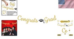 Stunning 10ft Gold Congrats Grad Banner | Perfect for 2026 Graduation Parties