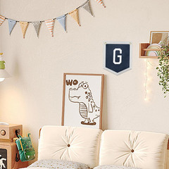 Handmade Felt Alphabet Pennant Banner for Nursery Room Decor – Navy Blue & Beige
