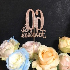 10 PCS Rose Gold 60th Birthday Centerpieces Double Sided Table Sticks Women