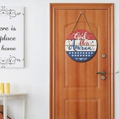 Durable 12″ Round Patriotic Wreath for Memorial Day & 4th of July Celebrations