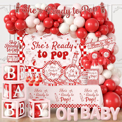 Shes Ready to Pop Baby Shower Decorations, All-In-1 Retro Soda Pop Baby Shower D