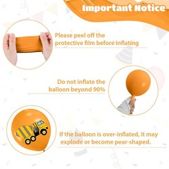 Construction Balloons, 12 Inch Black Yellow Orange Confetti Truck Constructio…