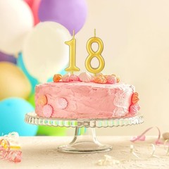 32 Pieces Number Birthday Candles Gold Cake 1.8 inches,