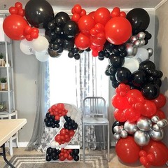 Red and Black Balloon Arch Kit, 140Pcs Different Sizes inch Black and Red Bal…