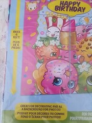 New 6ft x 5ft Shopkins Birthday Party Scene Backdrop Mural Wall Decorating Kit
