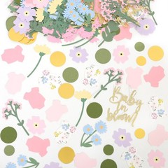 220 PCS Baby In Bloom Confetti Pink Gold Floral Theme Wild Flower Party