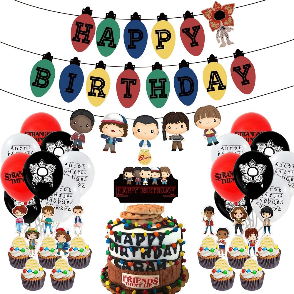 Stranger Things Party Decorations Birthday Party Supplies Set Cute Cartoon