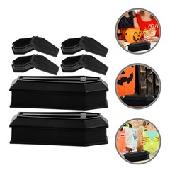 6 Pcs Plastic Miniature Coffin Boxes Halloween Candy Treat Boxes Lid