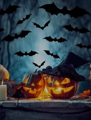48Pcs 3D Bats Wall Stickers Halloween Decorations Black DIY Home Party Supplies