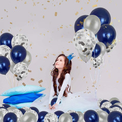 Birthday Decorations for Men Women Boys Girls – Blue Party Decor with Happy Ball