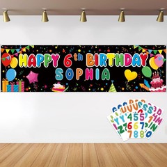 Personalized Birthday Banner For Party, Name And Ages DIY Banner Includes Alp…