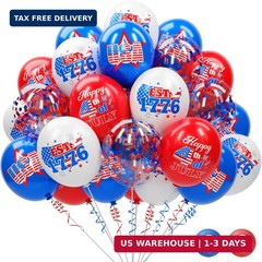 74 Pack 4th of July Decorations Red White and Blue Balloons Set – 12 Inch USA 4t