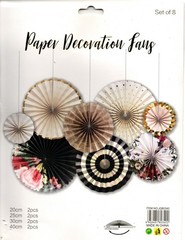 Hanging Paper Fans Set Paper Decorations 8pcs