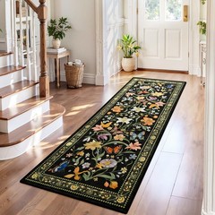2×6 Runner Rug for Hallways Non Slip, Washable 2′ x 6′ (Rectangular), Black
