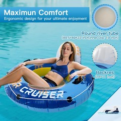 2-Pack River Tubes for Floating Heavy Duty Inflatable Floating Lounger Premiu…