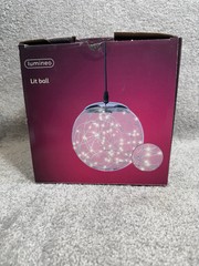 Lumineo Ball Light Decoration 80 Warm White LEDs 20cm (7.9”)D. -5m (16.4’) Cord