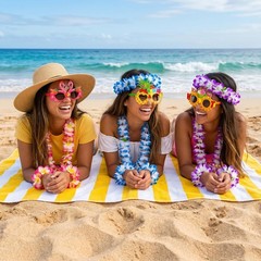 72Pcs Hawaiian Party Decorations Set Grass Skirts Leis for Luau Colorful