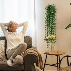12 Pack 86Ft Fake Plants Artificial Vines for Room Decor, Faux ivy Green