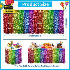 Cinco De Mayo Decorations 2 Packs Fiesta Party Wavy Metallic Tinsel Foil Fringe